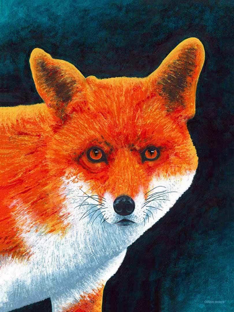 Fox portrait painting