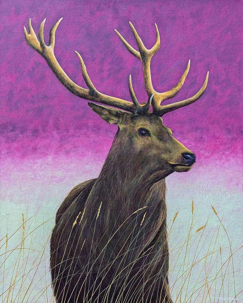 Red Deer stag painting