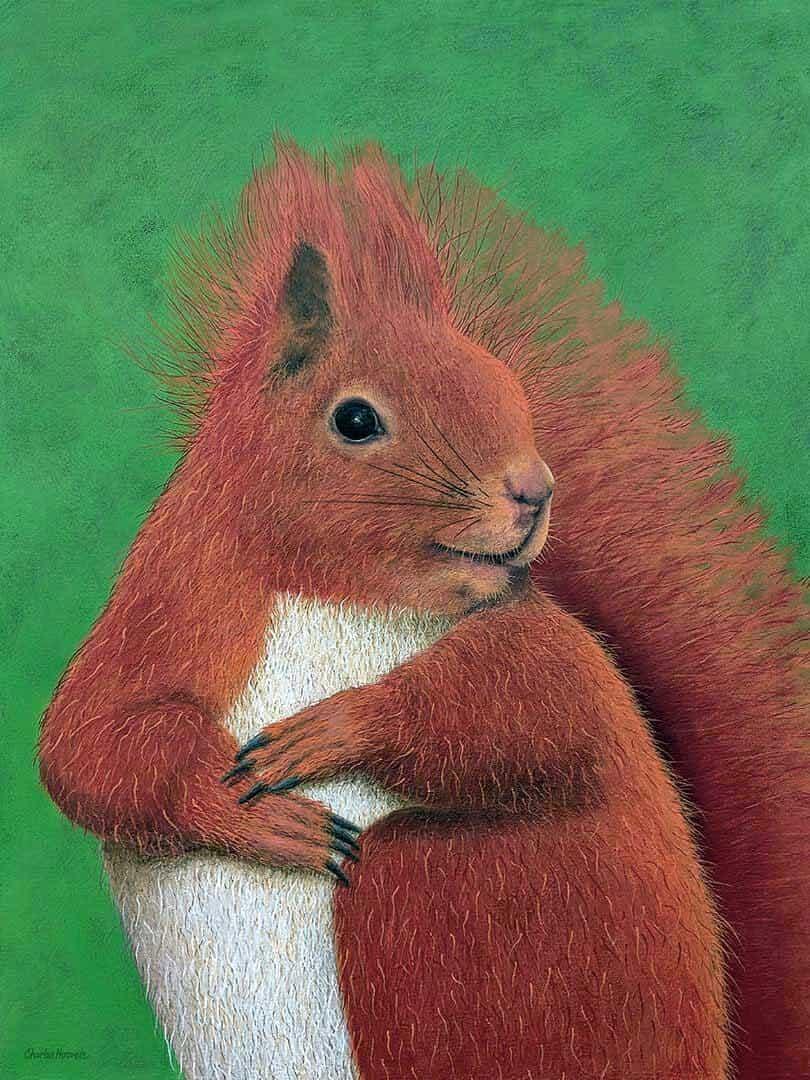 Red Squirrel Painting